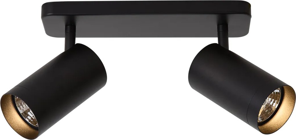 Plafoniera moderna nera 2 luci GU10 70mm - Jeana Luxe