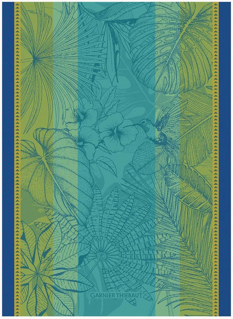 Set di 4 strofinacci in cotone jacquard Plantes