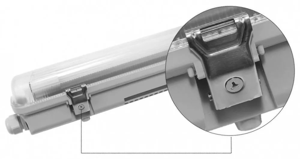 Plafoniera IP66 per 2 tubi LED 60cm - (Unilaterale) - Serie Professional Plafoniera  per 2 tubi LED da 60cm