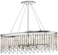 Lampadario Contemporaneo Piper Acciaio Cromo Lucido Grande 6 Luci E14