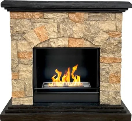 Camino a bioetanolo da terra Belluno effetto pietra L105xP38xH100 cm