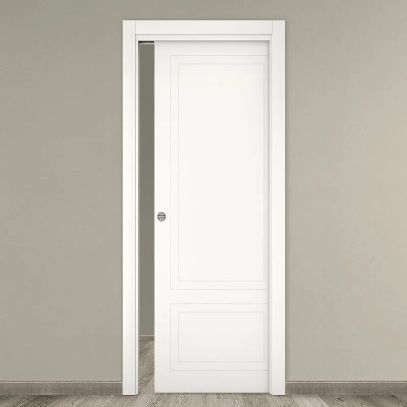 Porta tamburata scorrevole Nobel bianco L 70 x H 210 cm reversibile