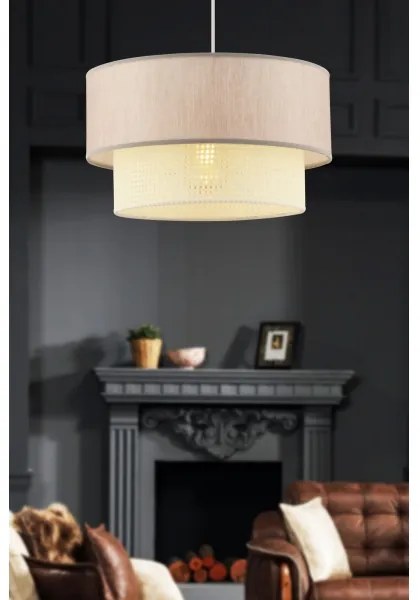 Lampadario a sospensione su cavo ECHO 1xE27/60W/230V beige/crema