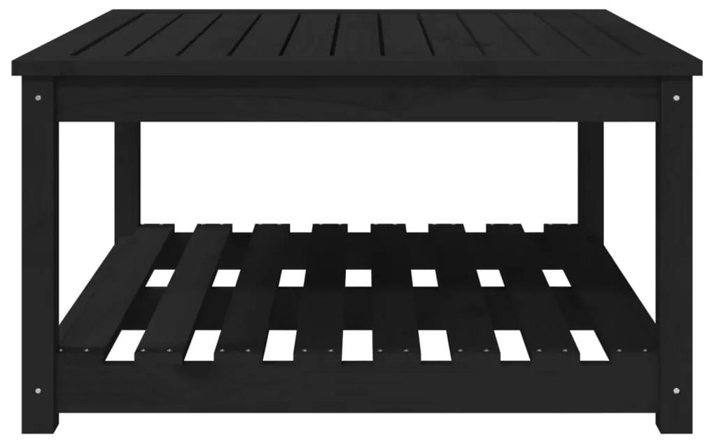 Tavolo da giardino nero 82,5x82,5x45 cm legno massello di pino