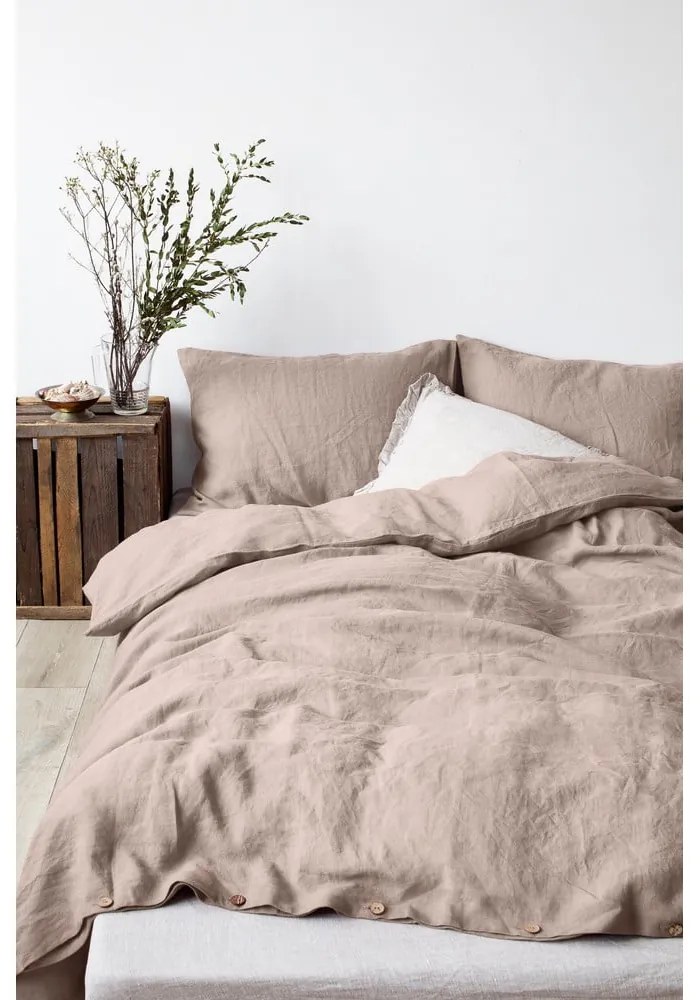 Federa di lino marrone chiaro , 70 x 90 cm Portobello - Linen Tales