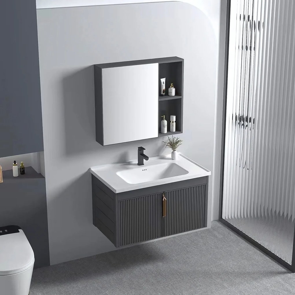 Set di mobili da bagno con lavabo Astor 60cm Grey