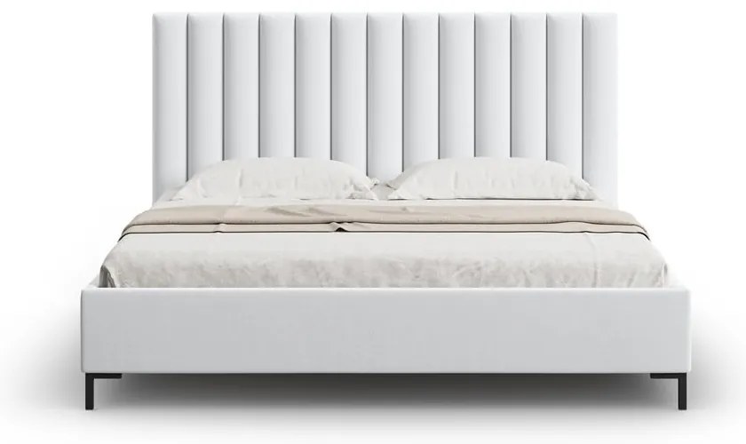 Letto matrimoniale imbottito grigio chiaro con contenitore con griglia 140x200 cm Casey - Mazzini Beds