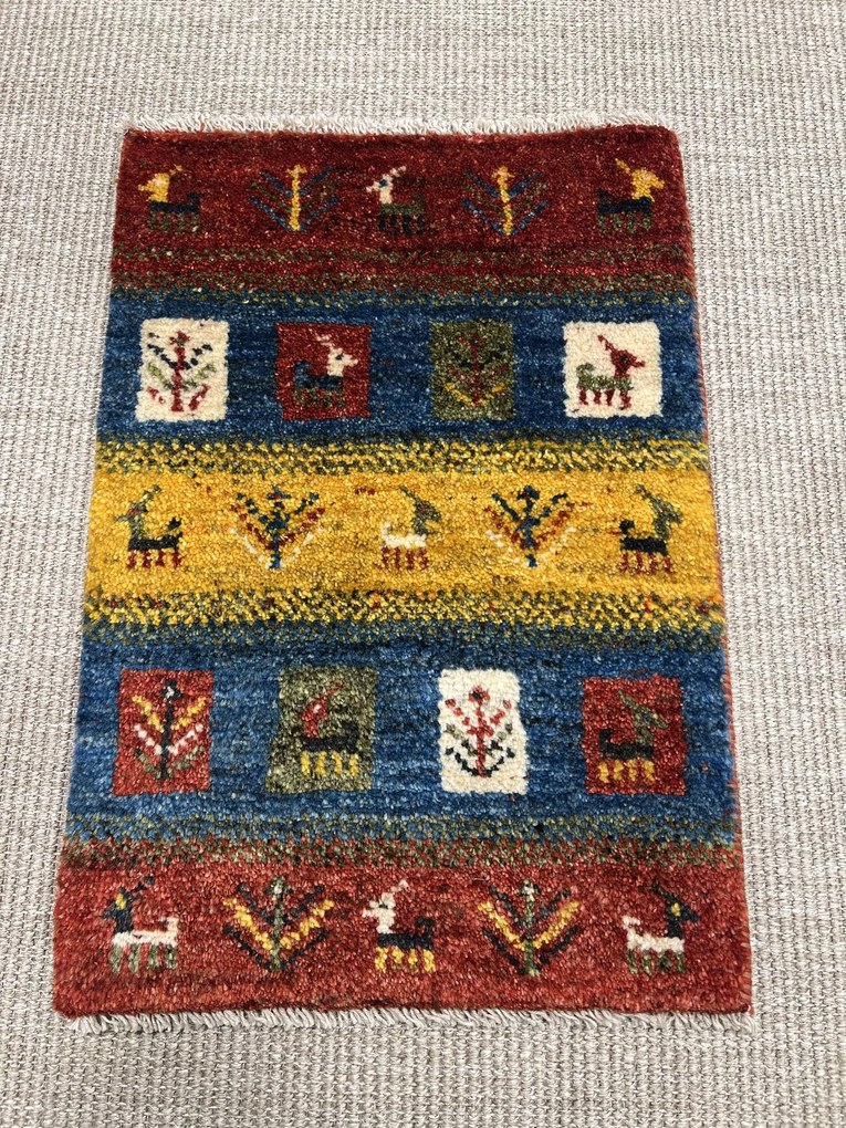 Gabbeh Tappeto persiano 40x60 Rosso (Iran) Annodato A Mano
