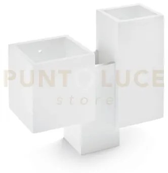 Applique heraea parete 3 luci up/down bianca in gesso attacco g9 28...