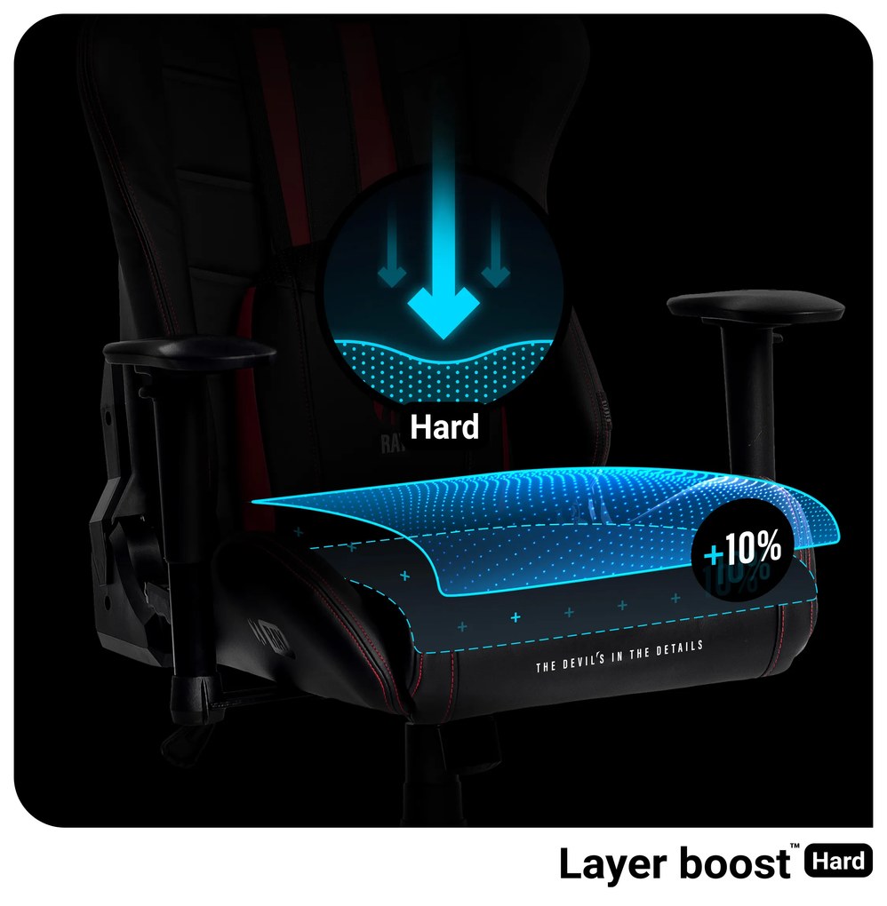 Sedia da gaming Diablo X-Ray King Size: nero-rosso