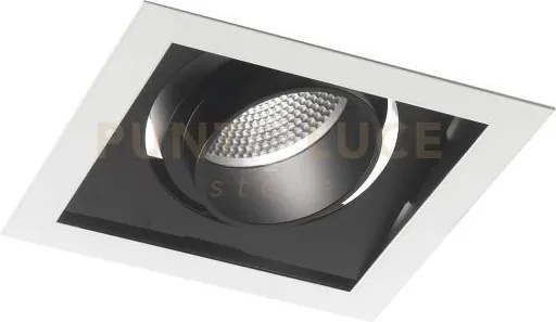 Incasso led apollo nero 30w 2900lm 3000k orientabile 18,8x18,8x12cm