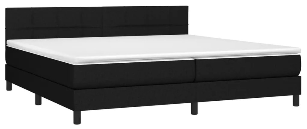 Giroletto a molle con materasso nero 200x200 cm in tessuto