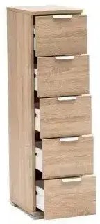 Cassettiera 5 Cassetti Naturale - Dimensioni: cm 45 x 38 x 85 h