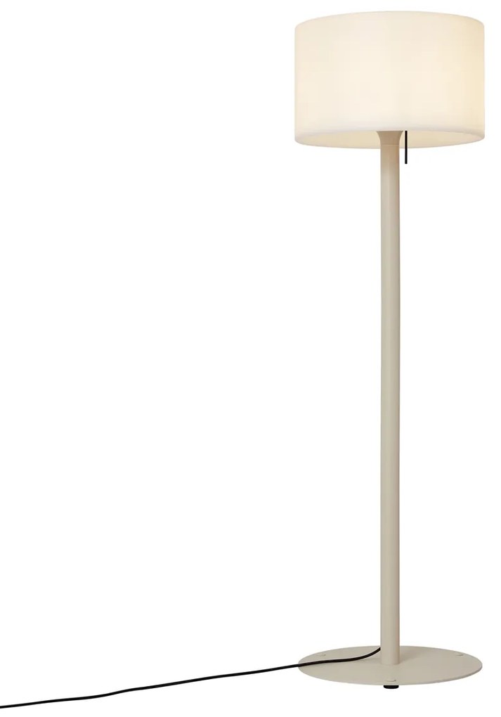 Lampada da terra scandinava da esterno beige con paralume bianco IP44 - Mississippi