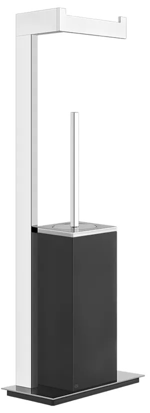 Piantana porta scopino portarotolo a pavimento nero Cromo Rettangolo 20934 Gessi