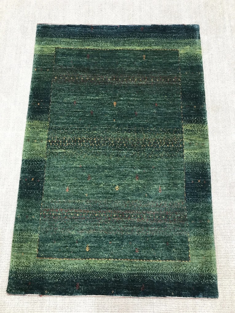 Loribaft Tappeto 100x150 Verde (Iran) Annodato A Mano