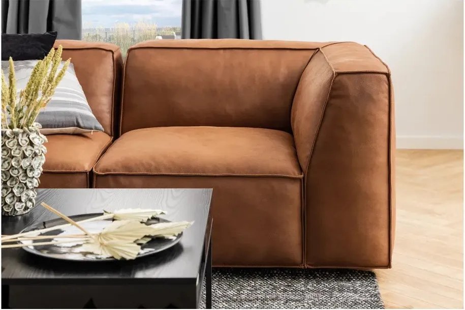 Modulo divano marrone cognac (angolo sinistro) Fairfield Kentucky - Bonami Selection