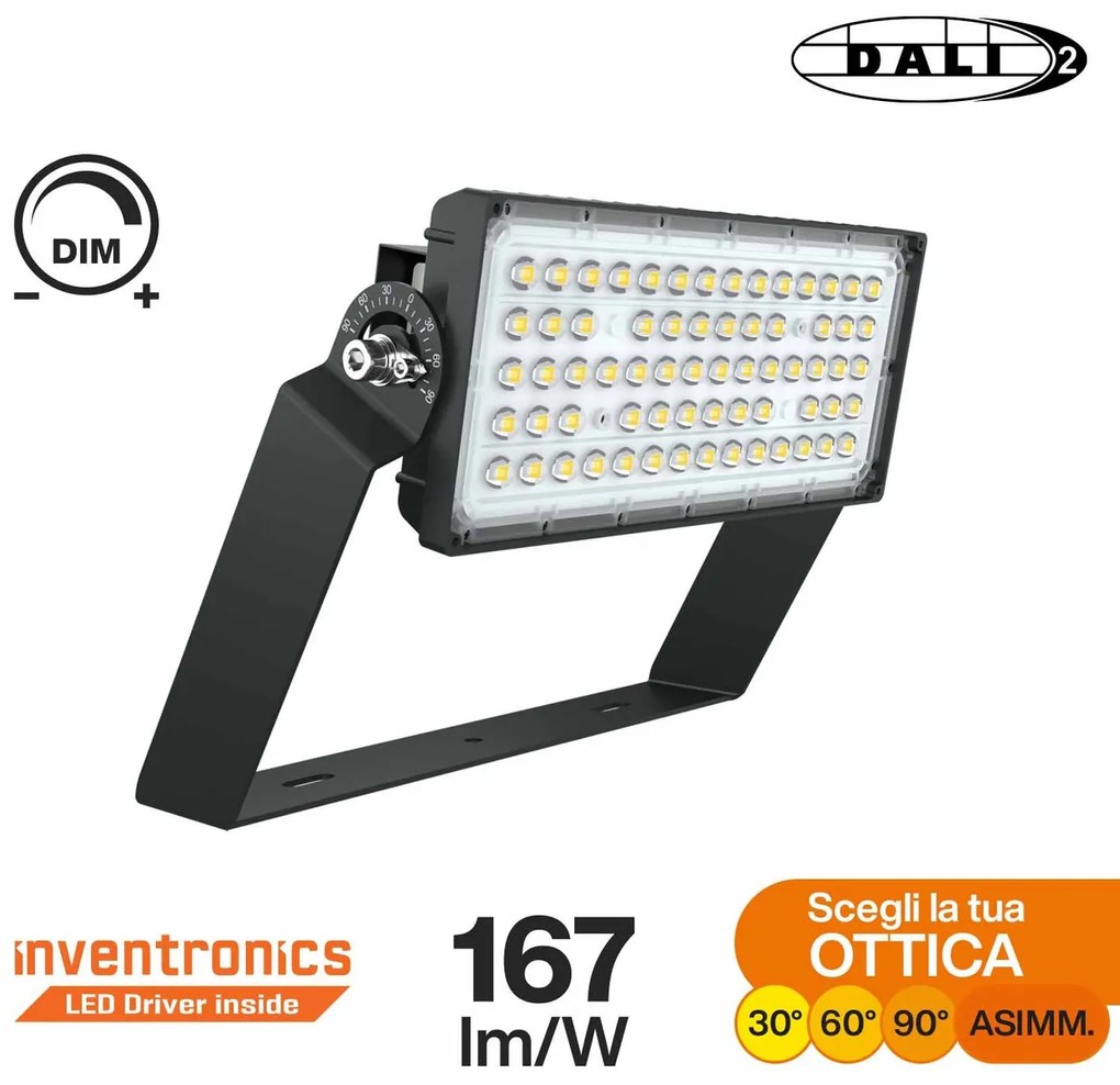 Faro Modulare LED 200W IP66 167lm/W Dimmerabile DALI - INVENTRONICS Colore Bianco Naturale 4.000K