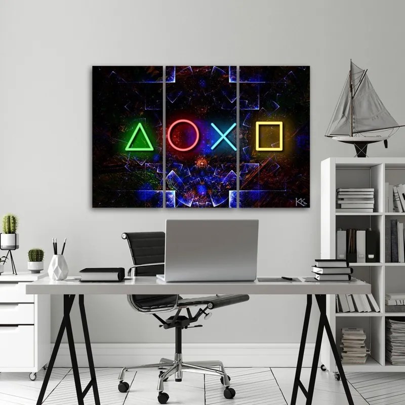 Quadro su tela 3  pannelli, Console di gioco  Dimensioni 120x80