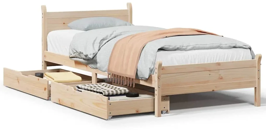 Letto senza materasso 90x190 cm in legno massello di pino