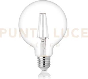 Lampadina attacco e27 in vetro globo trasparente d95 4 w 550 lm 3000 k
