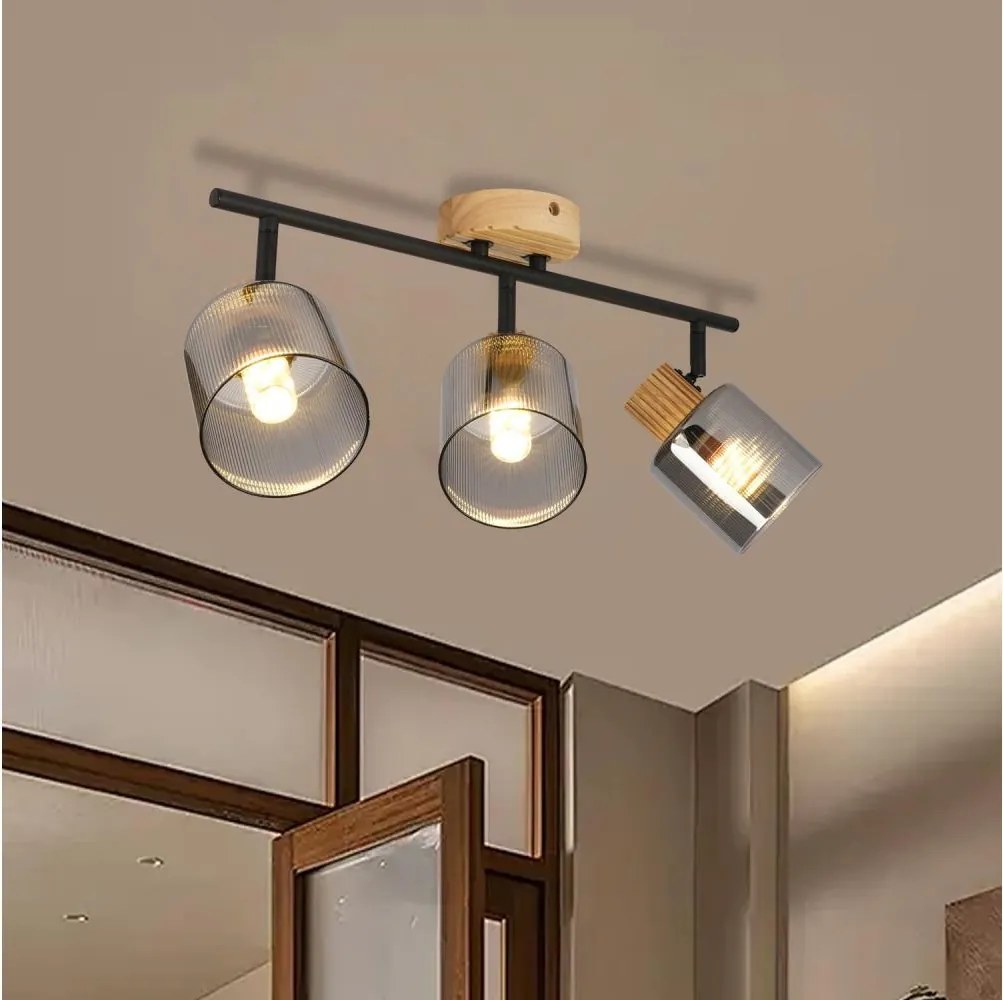 Brilagi - Faretto HYGGE 3xE14/15W/230V legno/fumé