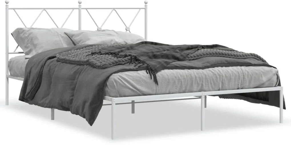 Giroletto Con Testiera Metallo Bianco 140x190 Cm /