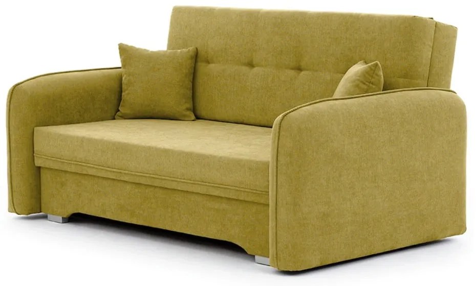 Divano giallo allungabile/con contenitore e rivestimento in ciniglia 155 cm Laine – ELTAP