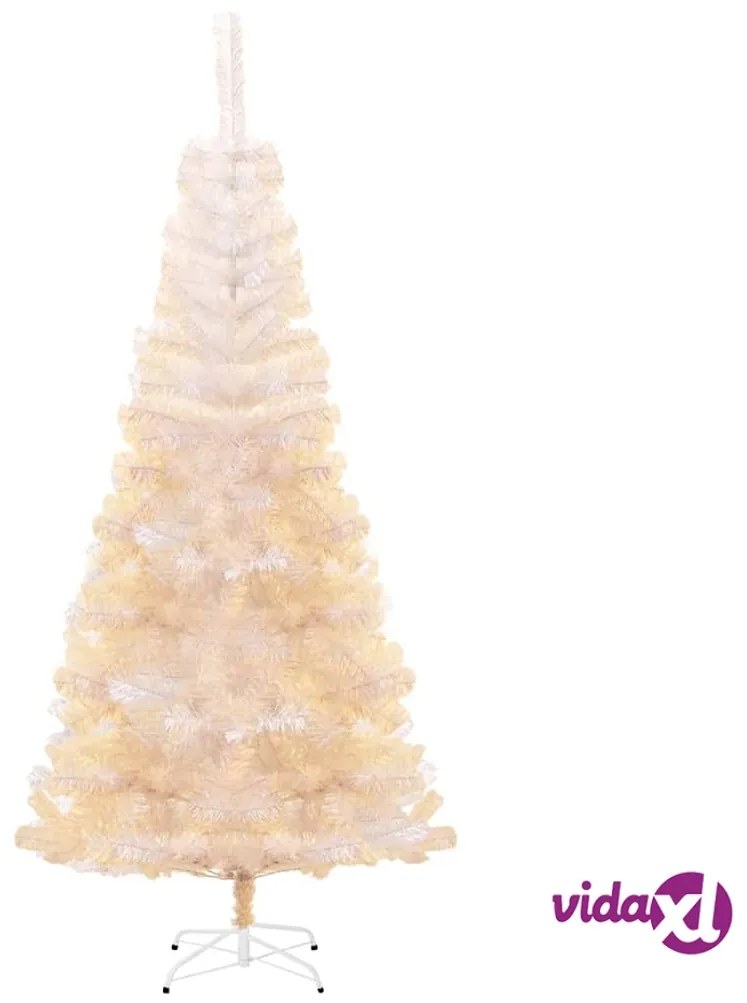 vidaXL Albero di Natale Artificiale Punte Iridescenti Bianco 180cm PVC