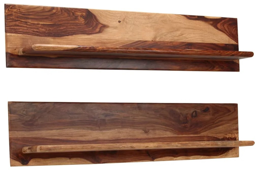 Mensole 2 Pz 118x26x20 Cm İn Legno Massello Di Sheesham /