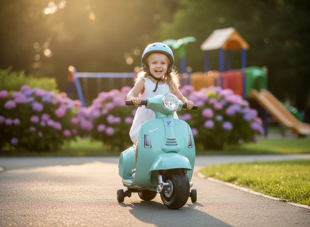 Scooter Elettrico per Bambini Licenza Ufficiale Piaggio Vespa Small 7,2V 2,5Ah Verde...
