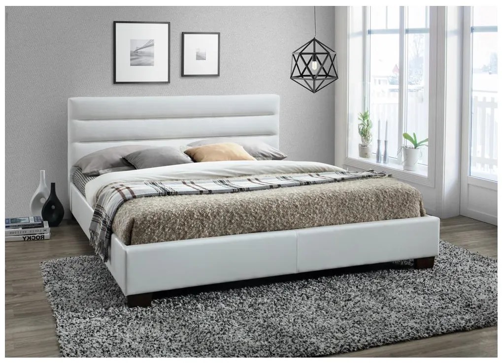 Letto matrimoniale alla francese 140 x 190 cm in Similpelle Bianco - FAUSTIN