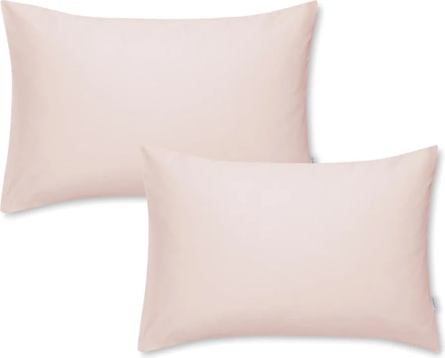 Set di 2 federe in cotone sateen rosa Standard, 50 x 75 cm Cotton Sateen - Bianca