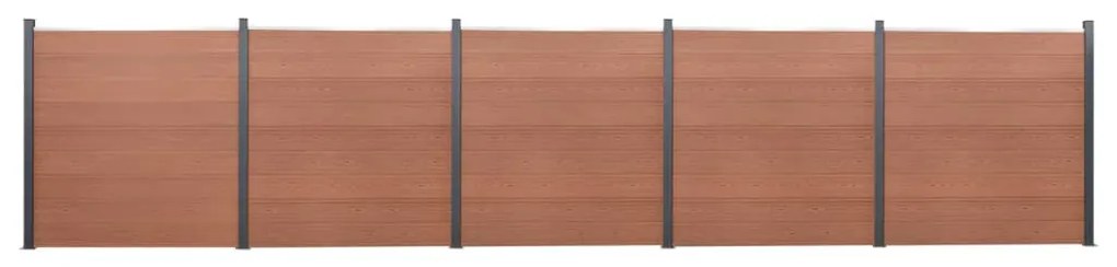 Set Pannello Di Recinzione Marrone 872x186 Cm İn Wpc /
