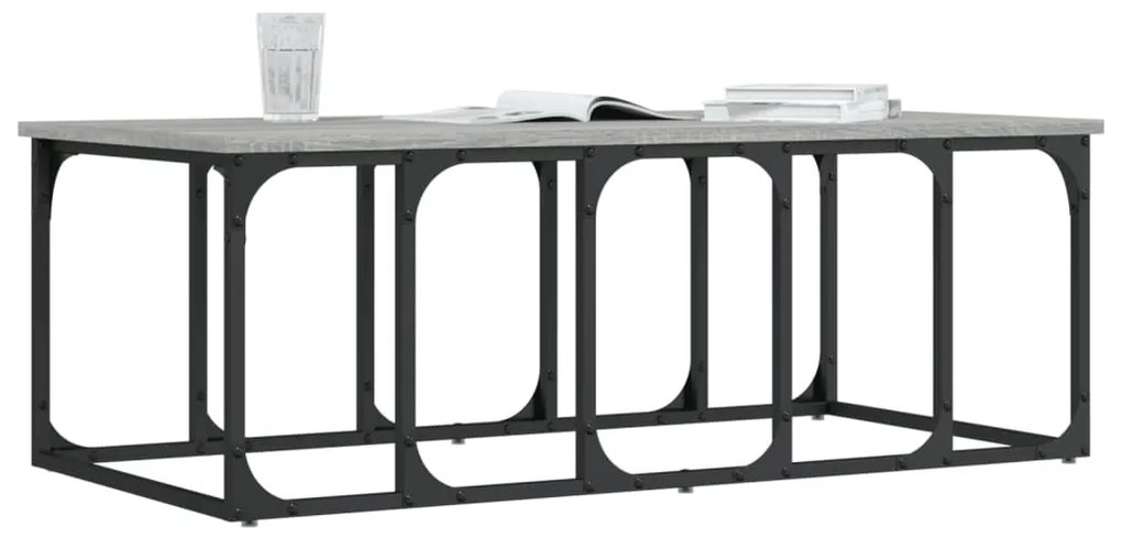 Tavolino salotto grigio sonoma 100x50x35,5cm legno multistrato