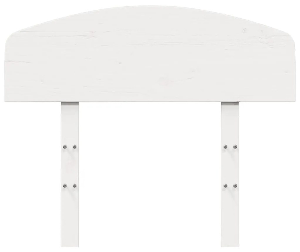 Testiera bianca 75 cm in legno massello di pino