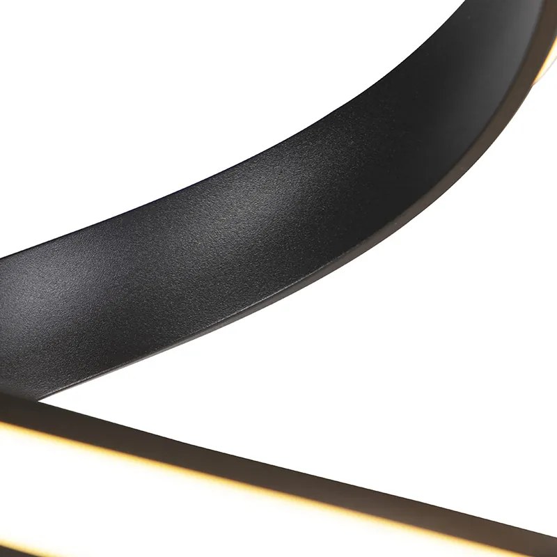 Lampada da terra di design nera con LED e dimmer - Twisted