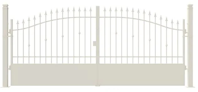 Cancello manuale con serratura elettrica Civetta in ferro, apertura centrale, L 408.5, H 150-180 cm, di colore bianco