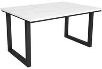 Tavolo da pranzo 6 posti 140x90 cm con gambe in legno design moderno colore Bianco e Nero