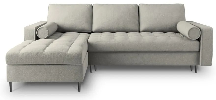 Divano letto angolare grigio chiaro, angolo sinistro Santo - Milo Casa