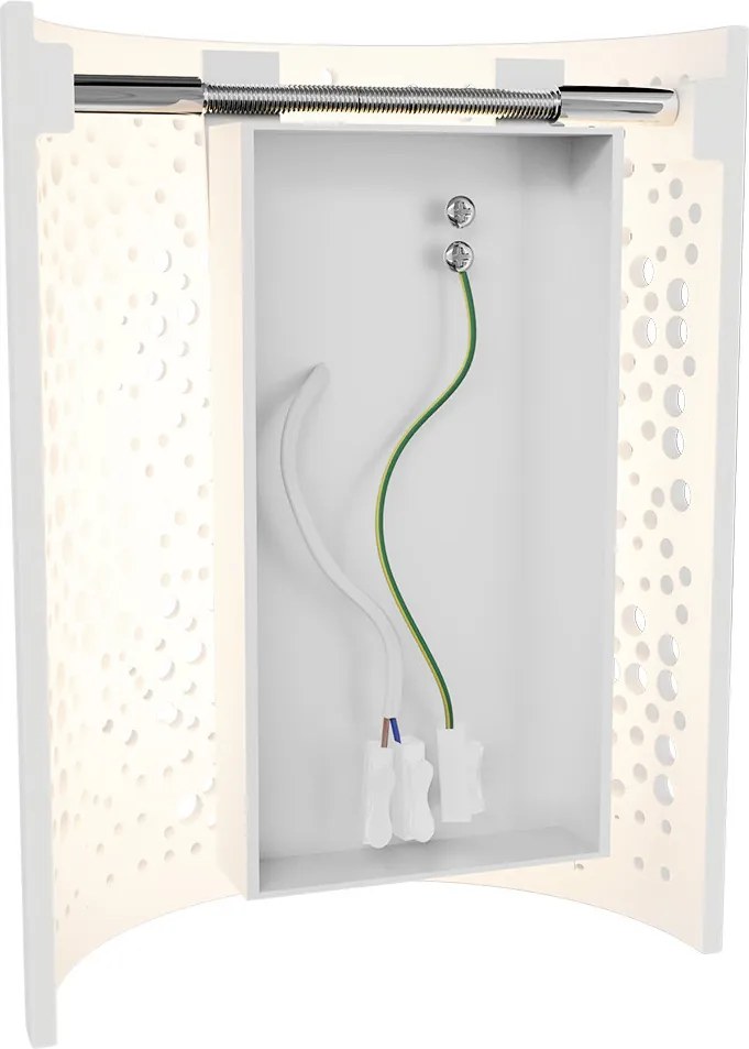 Applique da Parete E14 Curva in Gesso Pitturabile Traforato