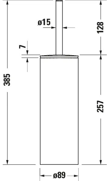 Duravit 99284600 - Scopino per WC da terra D‑CODE, nero opaco