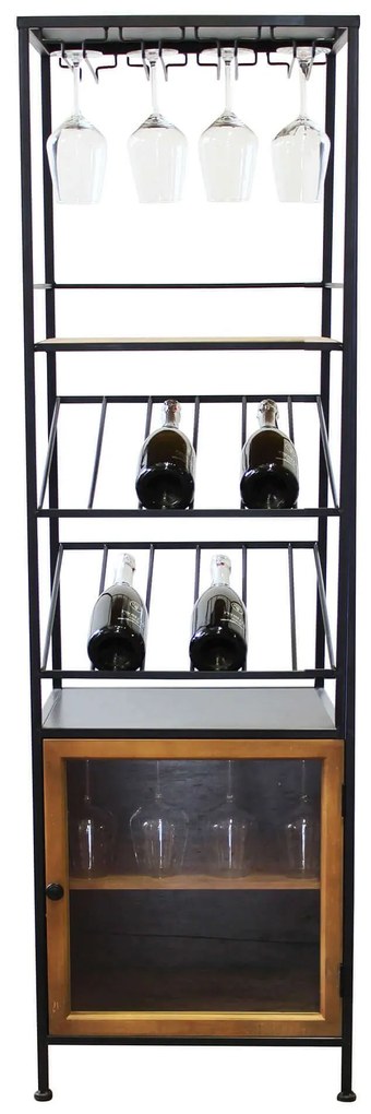 WINE - scaffale per bottiglie e calici