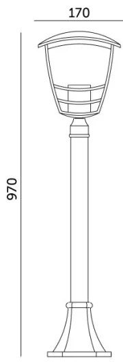Lampada da esterno TEVIO 1xE27/60W/230V IP54 97 cm nero