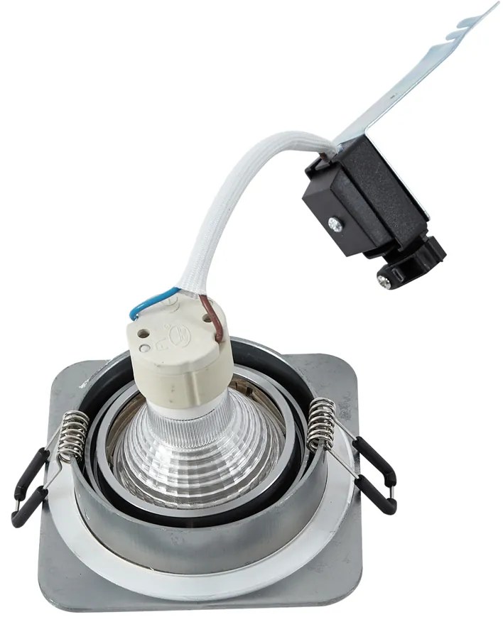 Set di 6 faretti da incasso arrotondati color canna di fucile GU10 50mm regolabili IP44 - Alberto