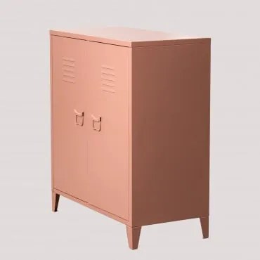 Credenza armadietto a 2 ante Pohpli in acciaio Incarnato - Sklum