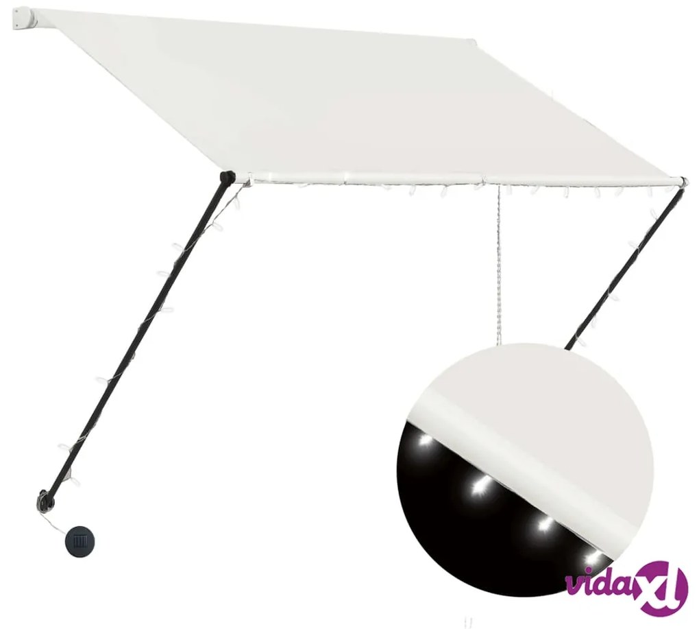 vidaXL Tenda da Sole Retrattile con LED 200x150 cm Crema