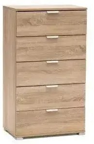 Cassettiera 5 Cassetti Naturale - Dimensioni: cm 60 x 38 x 103 h