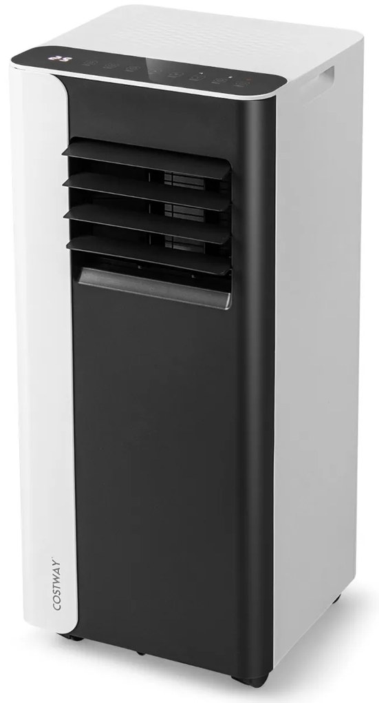 Costway Raffreddatore 3 in 1 con ventilatore e deumidificatore per stanze fino a 28㎡, Condizionatore portatile 7000 BTU Nero