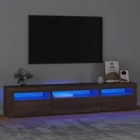 Mobile Porta TV con Luci LED Rovere Marrone 195x35x40 cm 3152745